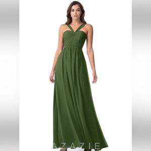 Azazie - Bridesmaid Dress - Dionne - Olive